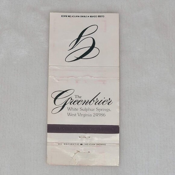 Vintage Matchbook Cover The Greenbrier White Sulphur Springs West Virginia WV - Picture 3 of 4